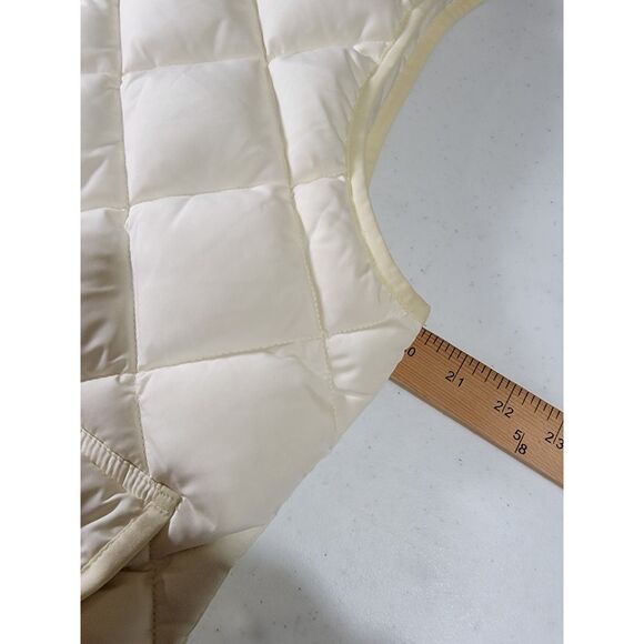 Women's White J Crew Quilted Down Vest - Medium - Picture 3 of 7